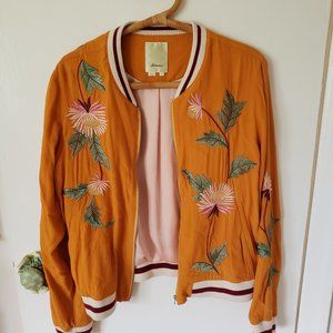 COPY - Anthropologie Elevenses Embroidered Bomber Jacket